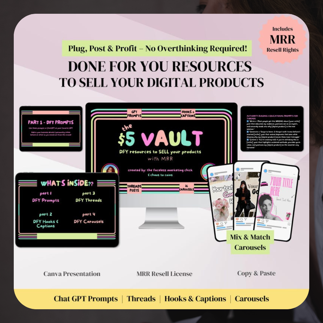 Pixel To Profit: The $5 Vault+ 350 Trending Carousel Stickers