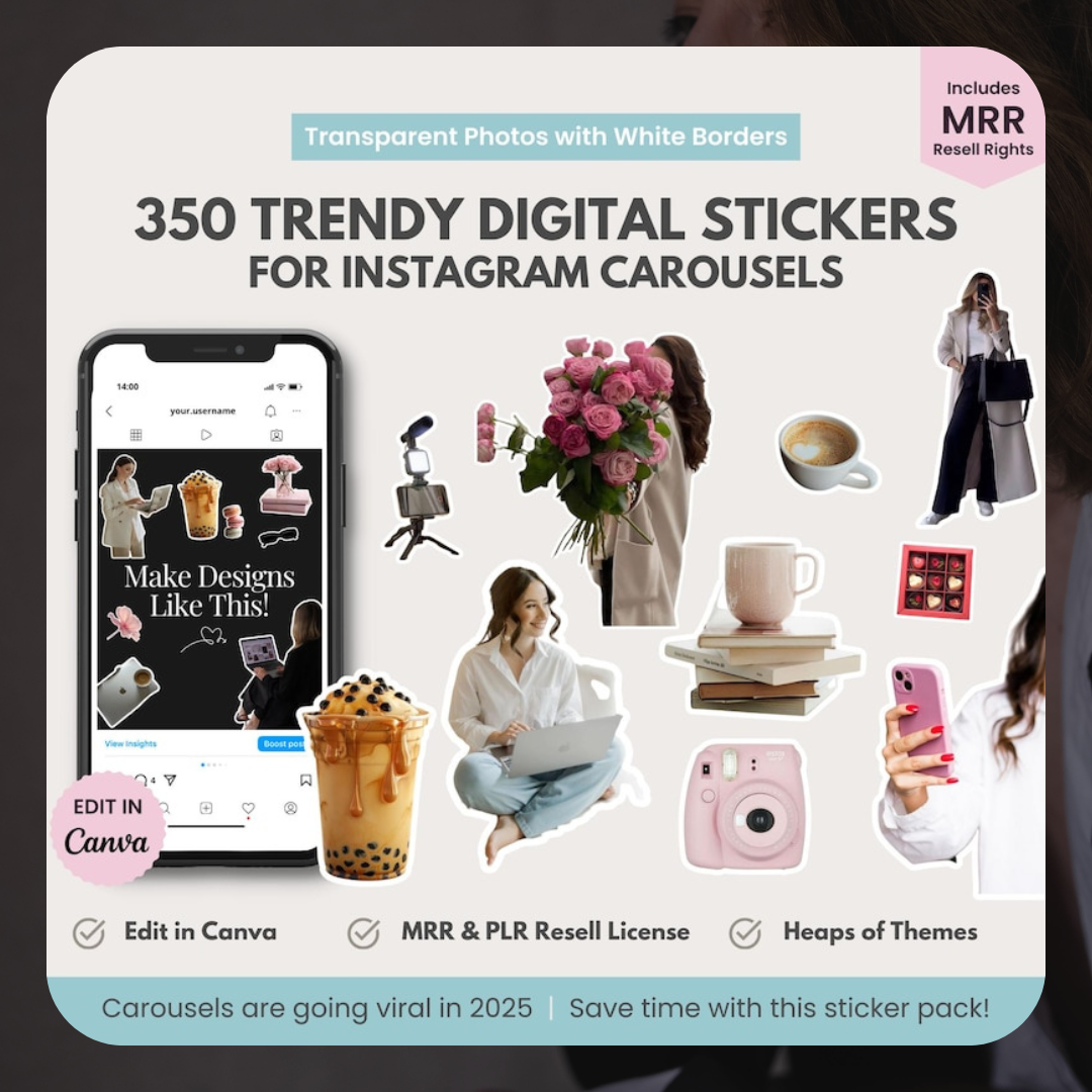 Pixel To Profit: The $5 Vault+ 350 Trending Carousel Stickers